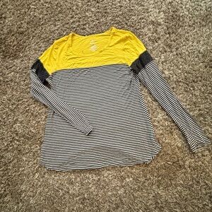 Maurice’s Yellow and Gray Striped Women's Top. Size M.